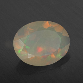 Ópalo multicolor natural de 1,23 ct, transparente, transparente / translúcido