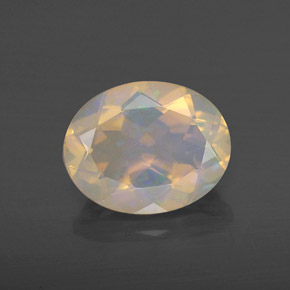 Ópalo multicolor natural de 1,70 ct, corte óvalo, transparente