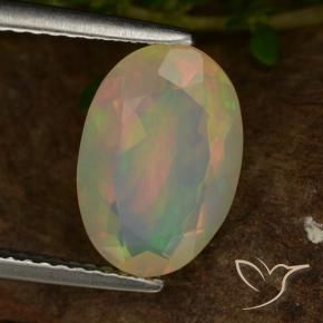 Ópalo Multicolor natural de 1.83 ct, Ovalada, Transparente