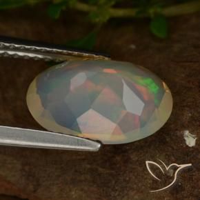 Ópalo Multicolor natural de 1.83 ct, Ovalada, Transparente