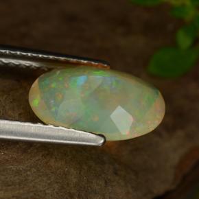 Ópalo multicolor natural de 1,26 ct, corte óvalo, transparente