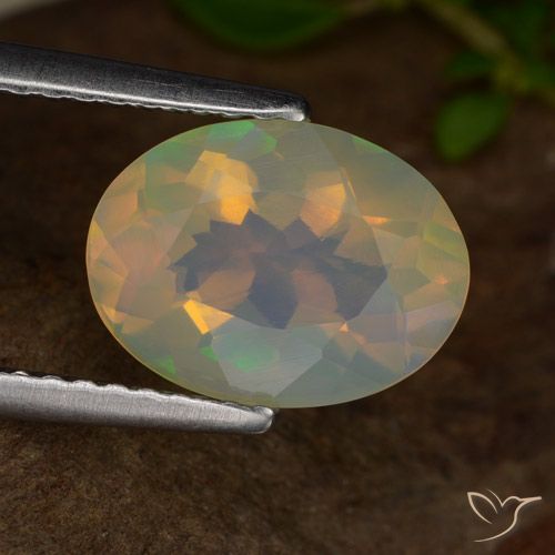 1.53ct Natural Multicolor Ópalo, Ovalada, Transparente
