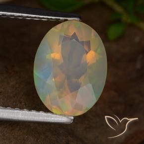 Ópalo Multicolor natural de 1.53 ct, Ovalada, Transparente