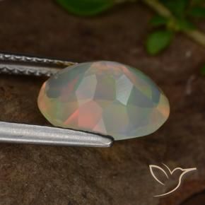 Ópalo Multicolor natural de 1.53 ct, Ovalada, Transparente