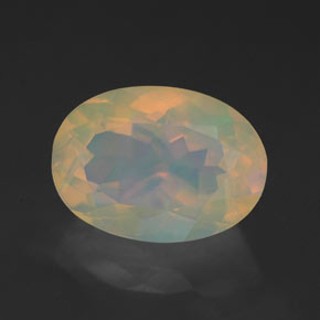 Ópalo multicolor natural de 1,96 ct, corte óvalo, transparente