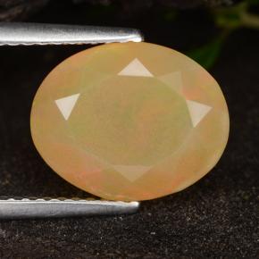 Ópalo amarillo natural de 2,07 ct, corte óvalo, translúcido