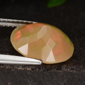 Ópalo amarillo natural de 2,07 ct, corte óvalo, translúcido
