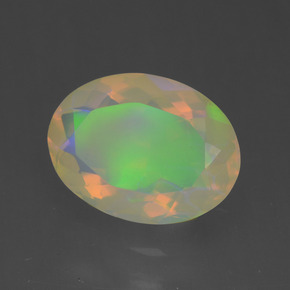 Ópalo multicolor natural de 1,64 ct, corte óvalo, transparente