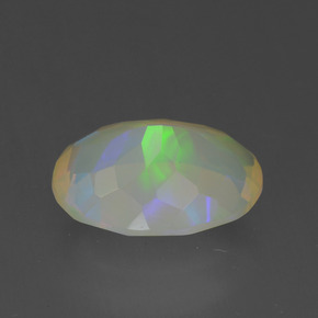 Ópalo multicolor natural de 1,64 ct, corte óvalo, transparente