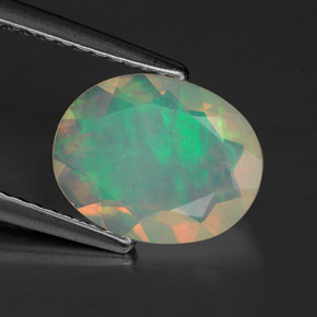 Ópalo multicolor natural de 1,07 ct, transparente, transparente / translúcido