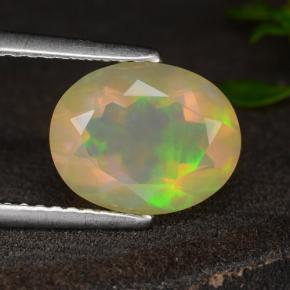 Ópalo amarillo natural de 1,60 ct, corte óvalo, transparente
