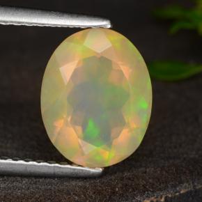 Ópalo amarillo natural de 1,60 ct, corte óvalo, transparente