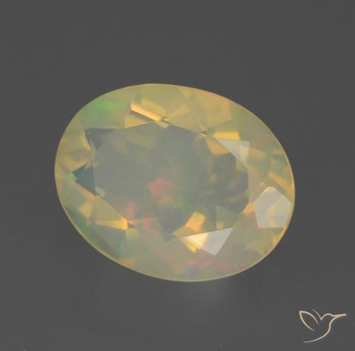 Ópalo Multicolor natural de 1.59 ct, Ovalada, Transparente