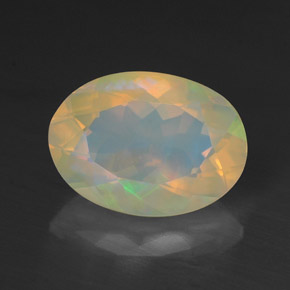 Ópalo multicolor natural de 1,38 ct, corte óvalo, translúcido
