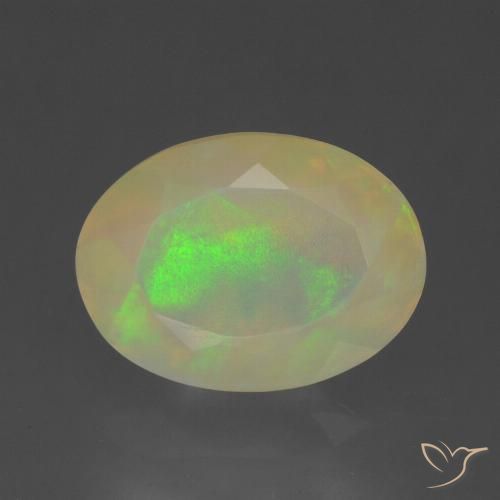 1.60ct Natural Multicolor Ópalo, Ovalada, Transparente