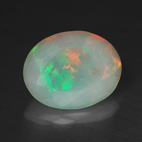 Ópalo multicolor natural de 1,34 ct, corte óvalo, translúcido