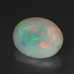 Ópalo multicolor natural de 1,34 ct, corte óvalo, translúcido