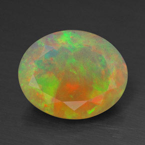 Ópalo multicolor natural de 2,00 ct, corte óvalo, transparente