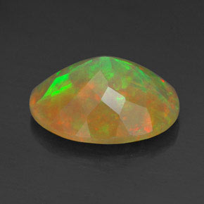 Ópalo multicolor natural de 2,00 ct, corte óvalo, transparente