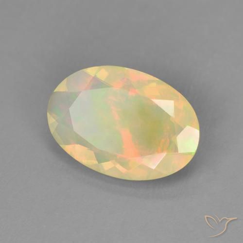 Ópalo Multicolor natural de 1.41 ct, Ovalada, Transparente