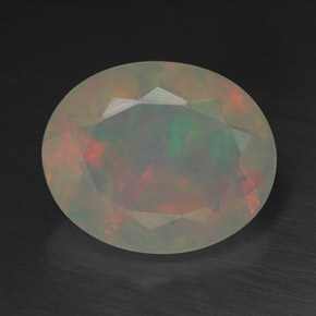 Ópalo multicolor natural de 1,99 ct, transparente, transparente / translúcido