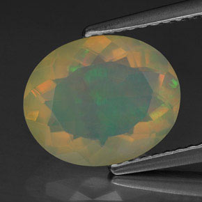 Ópalo multicolor natural de 2,18 ct, transparente, transparente / translúcido