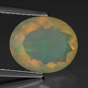 Ópalo multicolor natural de 2,18 ct, transparente, transparente / translúcido