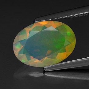 Ópalo multicolor natural de 1,16 ct, transparente, transparente / translúcido
