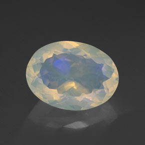 Ópalo multicolor natural de 2,58 ct, corte óvalo, transparente