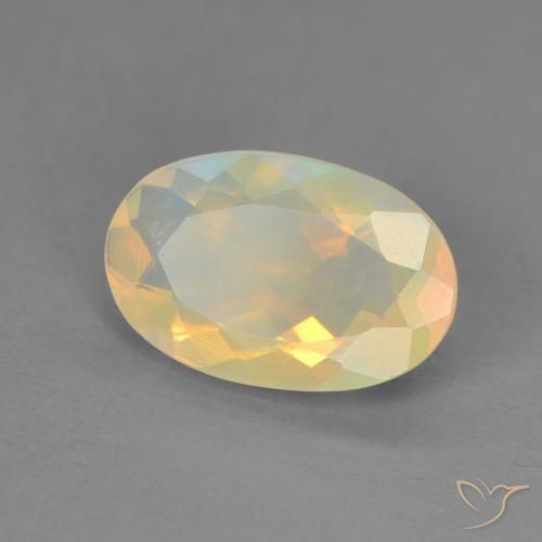 Ópalo Multicolor natural de 1.42 ct, Ovalada, Transparente