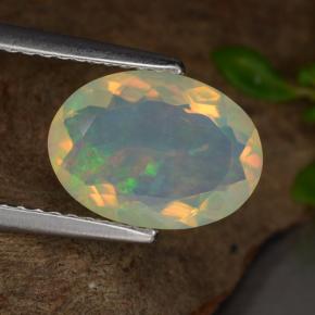 Ópalo amarillo natural de 1,48 ct, corte óvalo, transparente