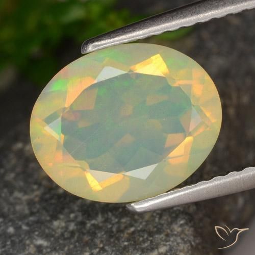 1.42ct Natural Multicolor Ópalo, Ovalada, Transparente