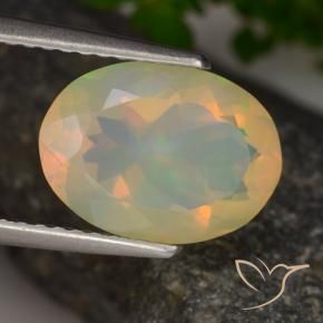 Ópalo Multicolor natural de 1.88 ct, Ovalada, Transparente