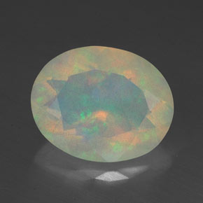 Ópalo multicolor natural de 1,96 ct, transparente, transparente / translúcido