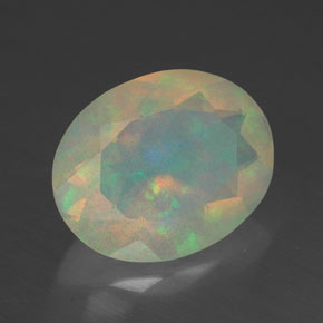 Ópalo multicolor natural de 1,96 ct, transparente, transparente / translúcido