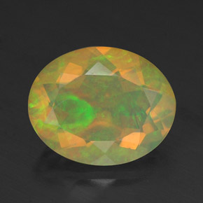 Ópalo multicolor natural de 1,52 ct, transparente, transparente / translúcido