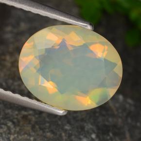 Ópalo multicolor natural de 1,29 ct, corte óvalo, transparente