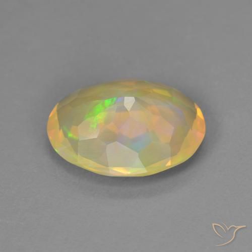 Ópalo Multicolor natural de 1.69 ct, Ovalada, Transparente