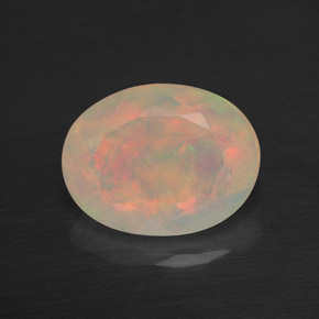 Ópalo multicolor natural de 1,53 ct, corte óvalo, translúcido
