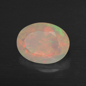 Ópalo multicolor natural de 1,53 ct, corte óvalo, translúcido