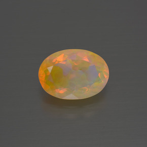 Ópalo multicolor natural de 1,62 ct, corte óvalo, transparente