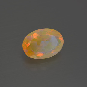 Ópalo multicolor natural de 1,62 ct, corte óvalo, transparente