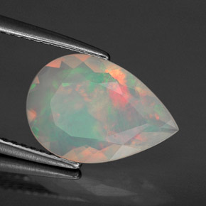 Ópalo multicolor natural de 1,59 ct, transparente, transparente / translúcido