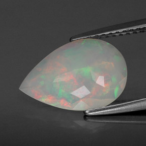 Ópalo multicolor natural de 1,59 ct, transparente, transparente / translúcido