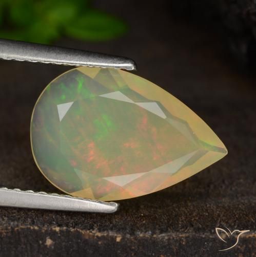 1.43ct Natural Multicolor Ópalo, En forma de pera, Translúcido