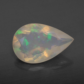 Ópalo multicolor natural de 1,60 ct, transparente, transparente / translúcido