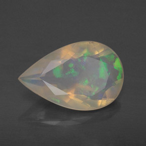 Ópalo multicolor natural de 1,60 ct, transparente, transparente / translúcido