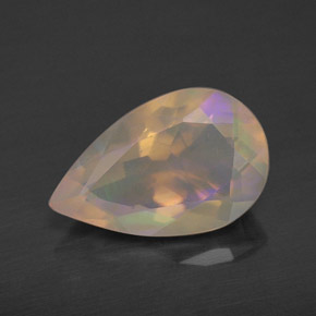 Ópalo multicolor natural de 1,67 ct, en forma de pera, transparente