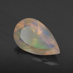 Ópalo multicolor natural de 1,67 ct, en forma de pera, transparente