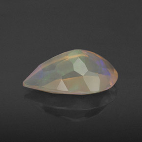 Ópalo multicolor natural de 1,67 ct, en forma de pera, transparente